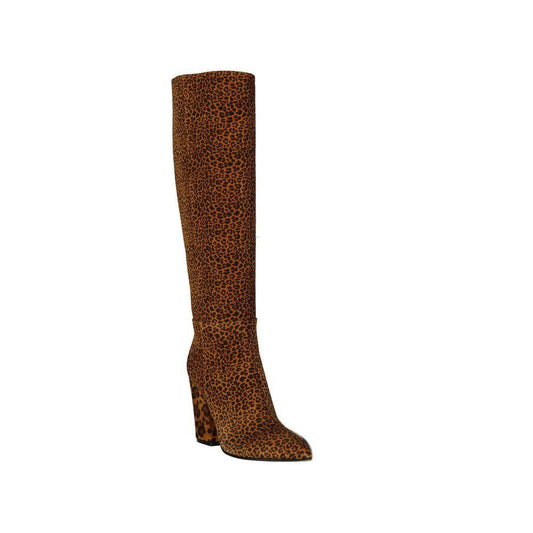 Sergio Rossi Leopard-Print Leather Boots SE-8735592022228-EU35/US5