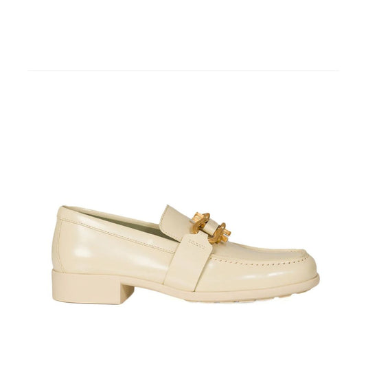Bottega Veneta White Calfskin Slip-On Loafers