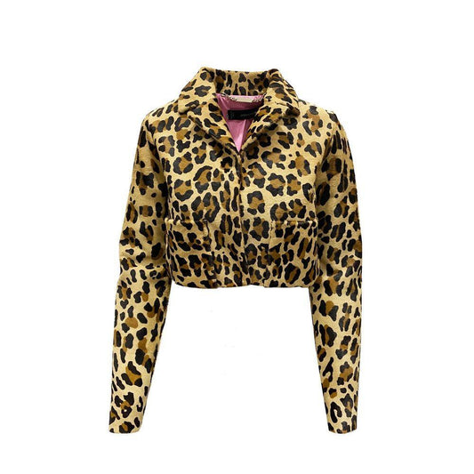 Dsquared² Leopard Calf Hair Cropped Jacket DS-8736374030548-42