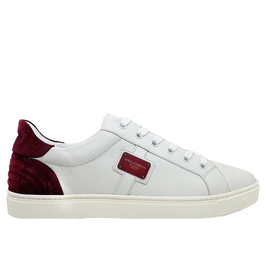 Dolce & Gabbana White Calfskin Low Top Sneakers