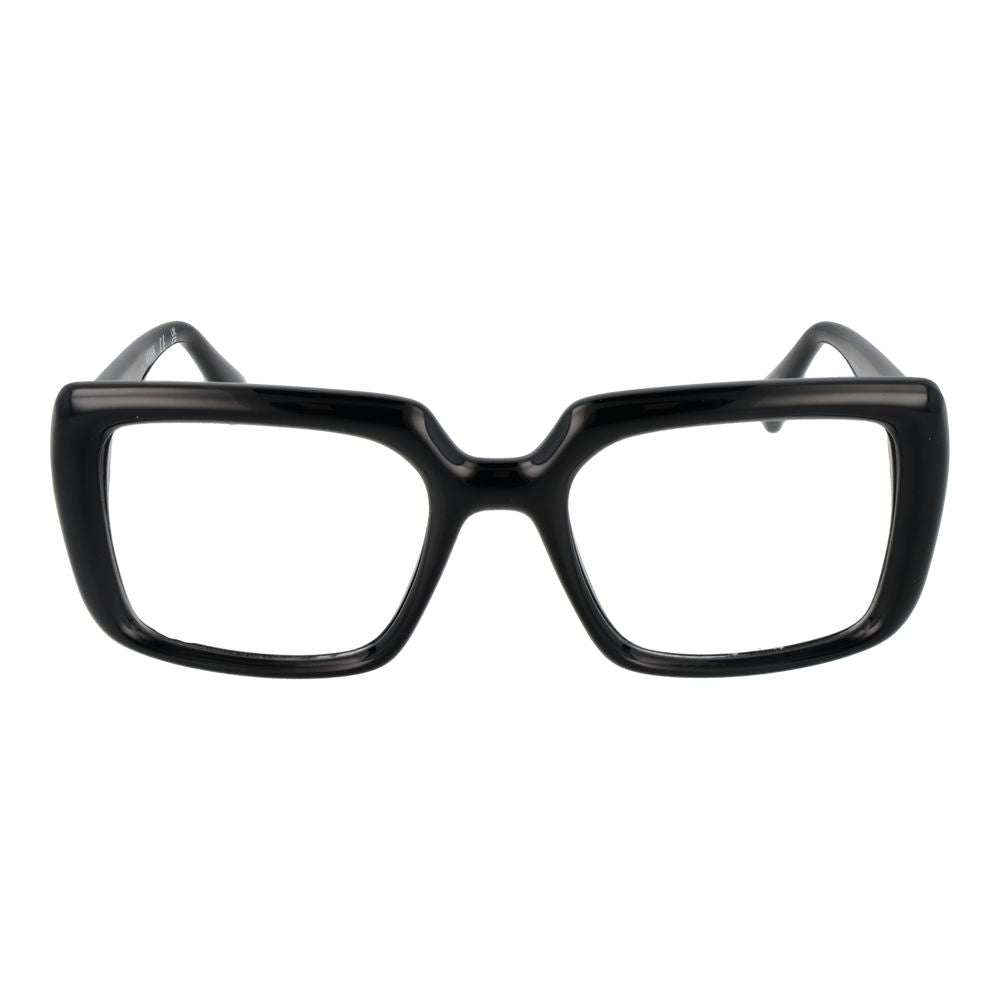 Guess Black Unisex Glasses Frame with full-rim plastic rectangle style, demo lenses in black, size 53-20-145.