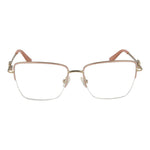 Guess Pink Women Glasses Frame in rose color with half-rim metal frame and butterfly style, featuring 53-16-140 dimensions.