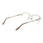 Guess Pink Women Glasses Frame with rose metal half-rim, butterfly style, demo lenses; size 53-16-140, spring hinge, no extra protection.