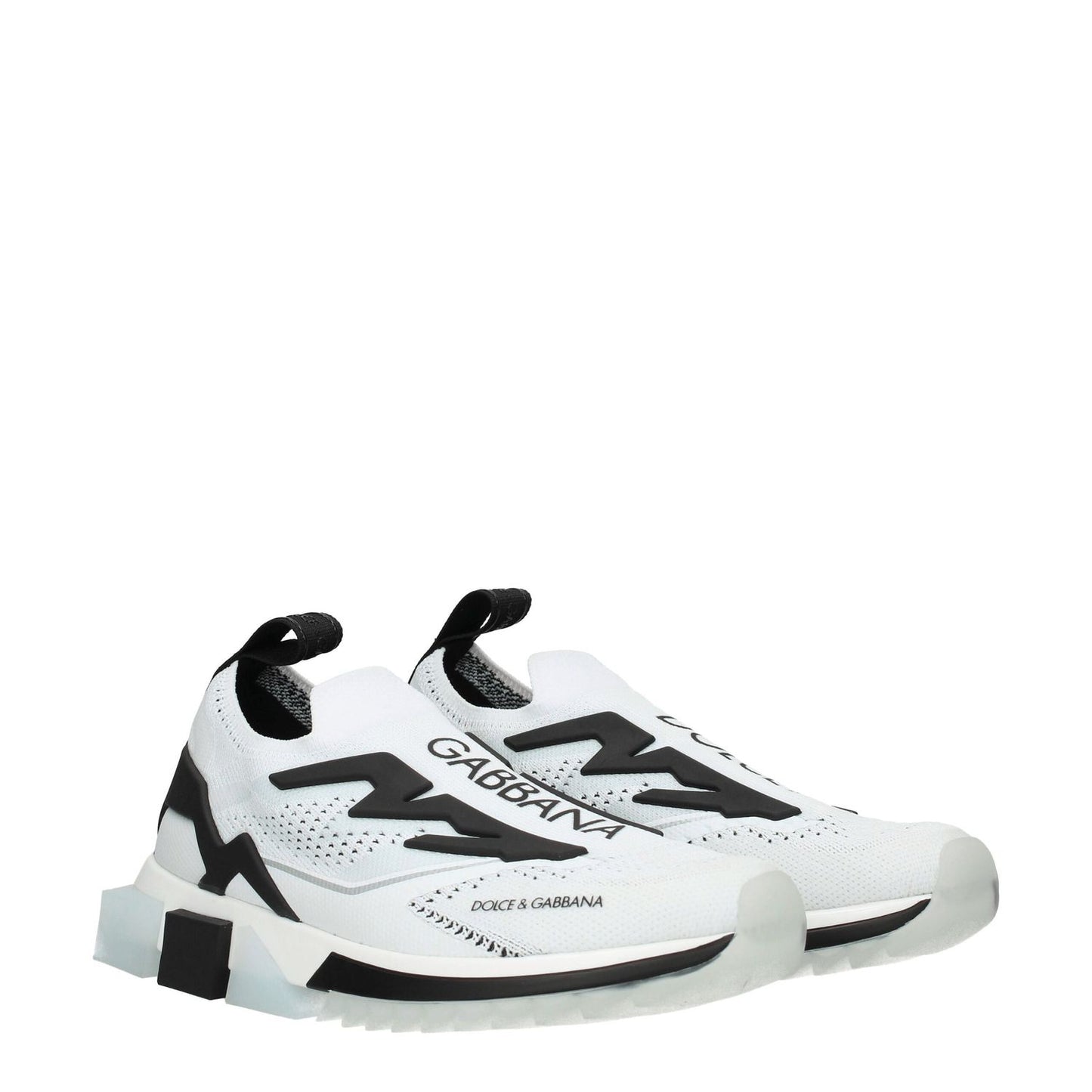 Dolce & Gabbana White Fabric Athletic Sneakers