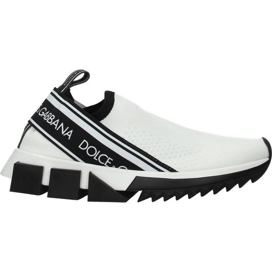 Dolce & Gabbana White Fabric Chunky Sneakers