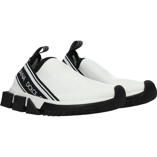 Dolce & Gabbana White Fabric Chunky Sneakers
