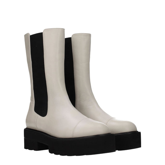 Stuart Weitzman Beige Leather Ankle Boots ST-8547167699209-EU35/US5