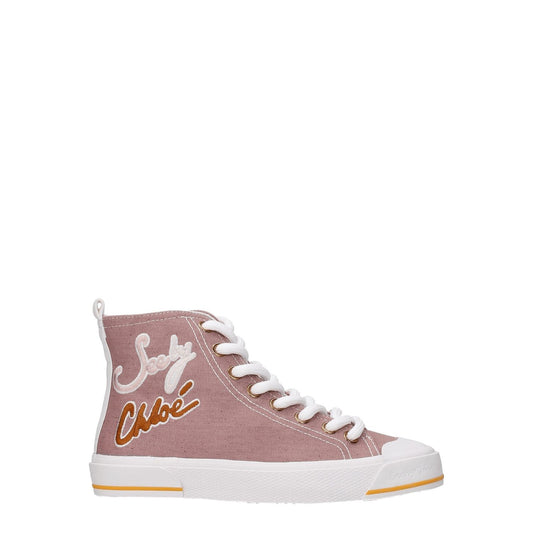 See By Chloé Pink Fabric High Tops SE-8547169206537-EU36/US6