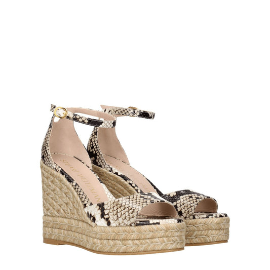 Stuart Weitzman Beige Leather Wedges Sandals ST-8547198107913-EU40/US10