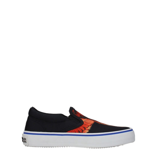 Marcelo Burlon Black Fabric Slip-On Loafers
