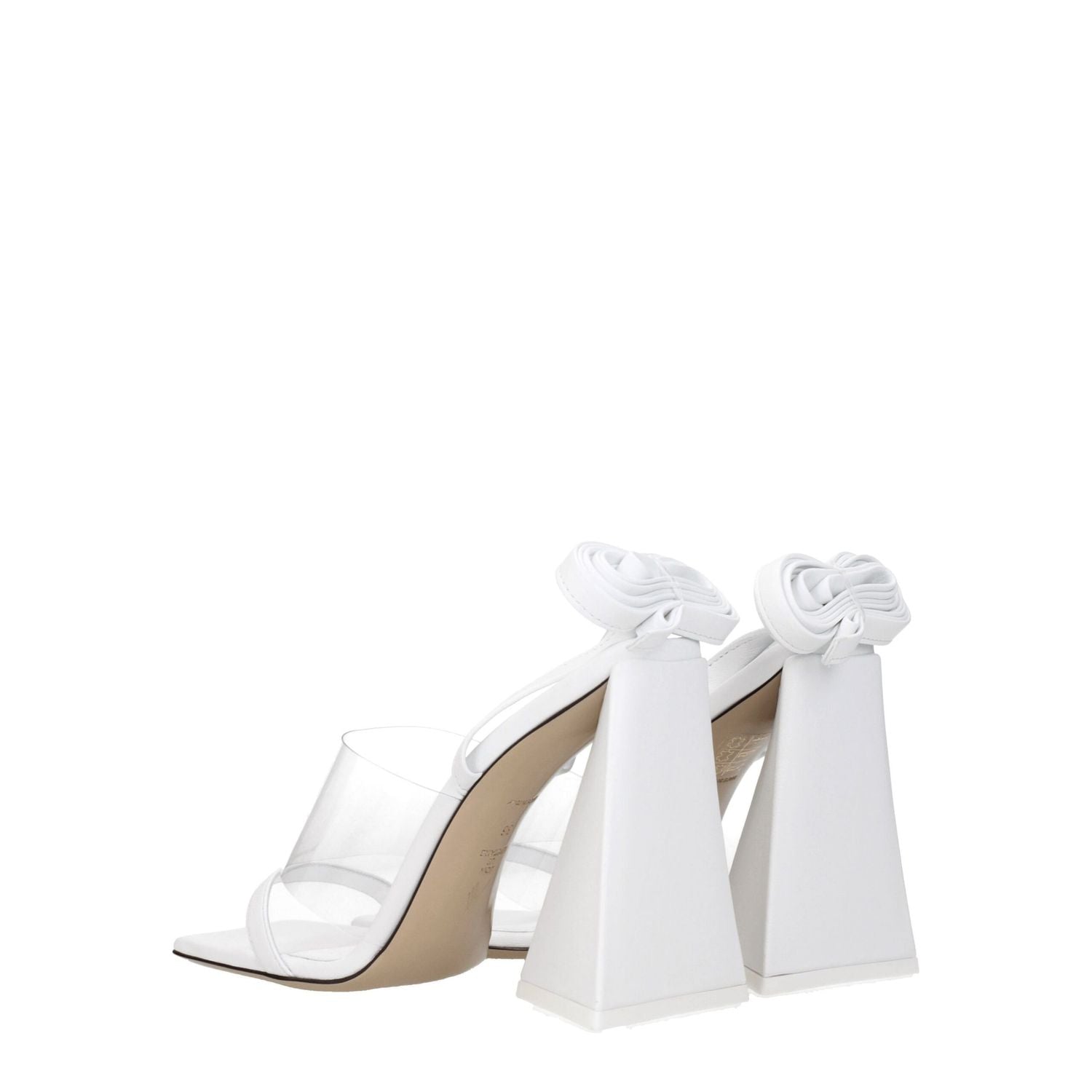 The Attico White Leather Stiletto Heel Sandals