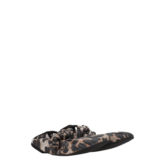 Ganni Beige Fabric Ballet Flats GA-8547314532617-EU35/US5