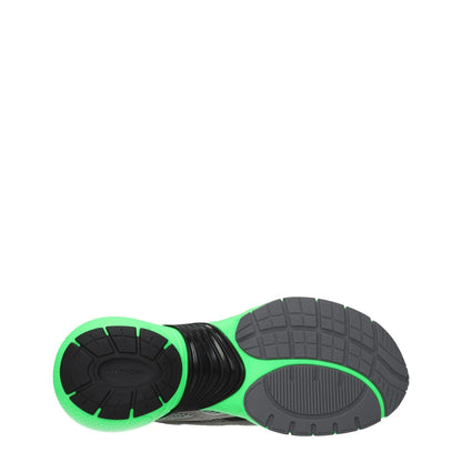 Bottom view of Givenchy Gray Fabric Athletic Sneakers with green and gray rubber sole.