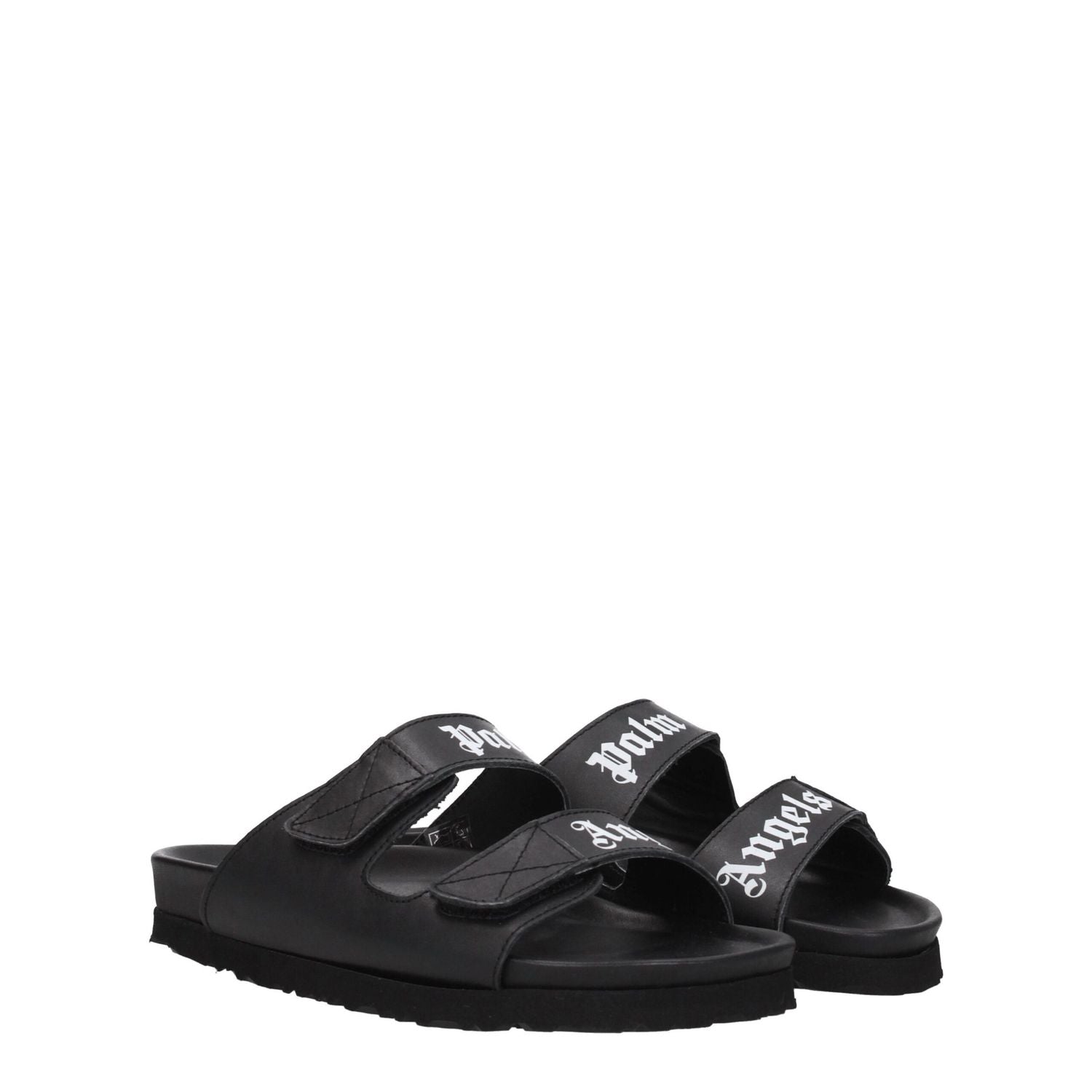 Palm Angels Black Leather Sandals
