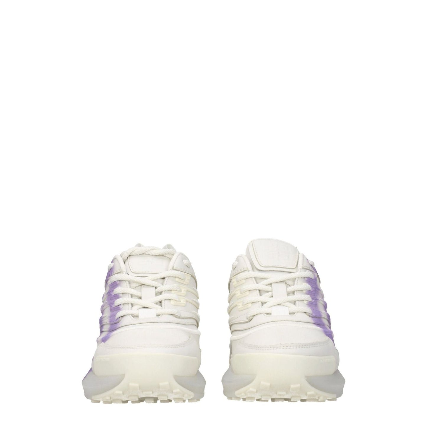 Givenchy Beige Leather Low Top Sneakers with lilac side detail and rubber sole, branded front and back, round toe, lace-up closure.