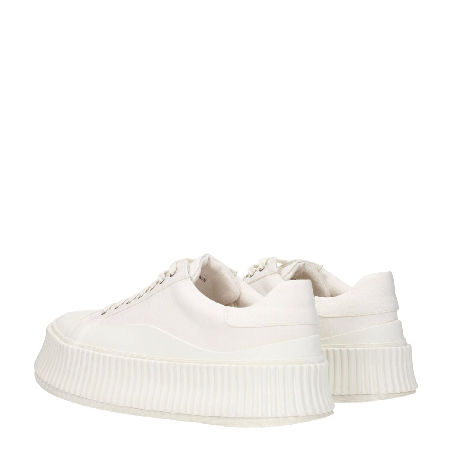Jil Sander White Fabric Platform Sneakers