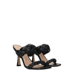 Stuart Weitzman Black Leather Stiletto Heels Sandals