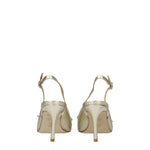Stuart Weitzman Gold Leather Stiletto Heels Sandals