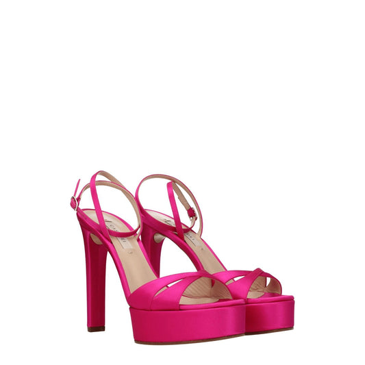 Casadei Pink Satin Platforms CA-8547364503817-EU36/US6