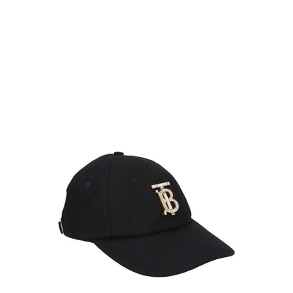 Burberry Black Cotton Cap (Baseball Hat) with adjustable strap and front rhinestone logo, style: casual, material: cotton, MPN 8063756.