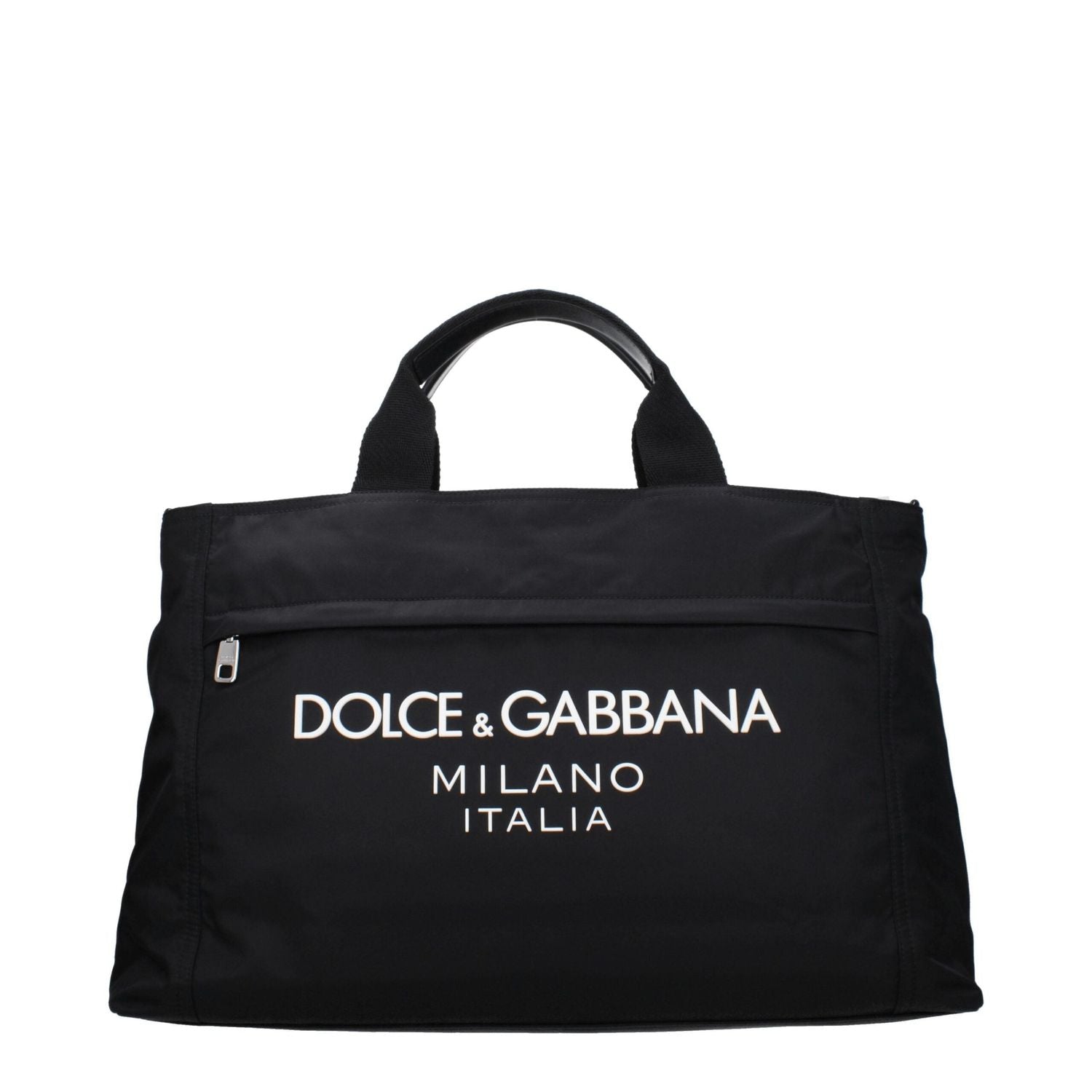 Front view with bag zipped and handles upright.