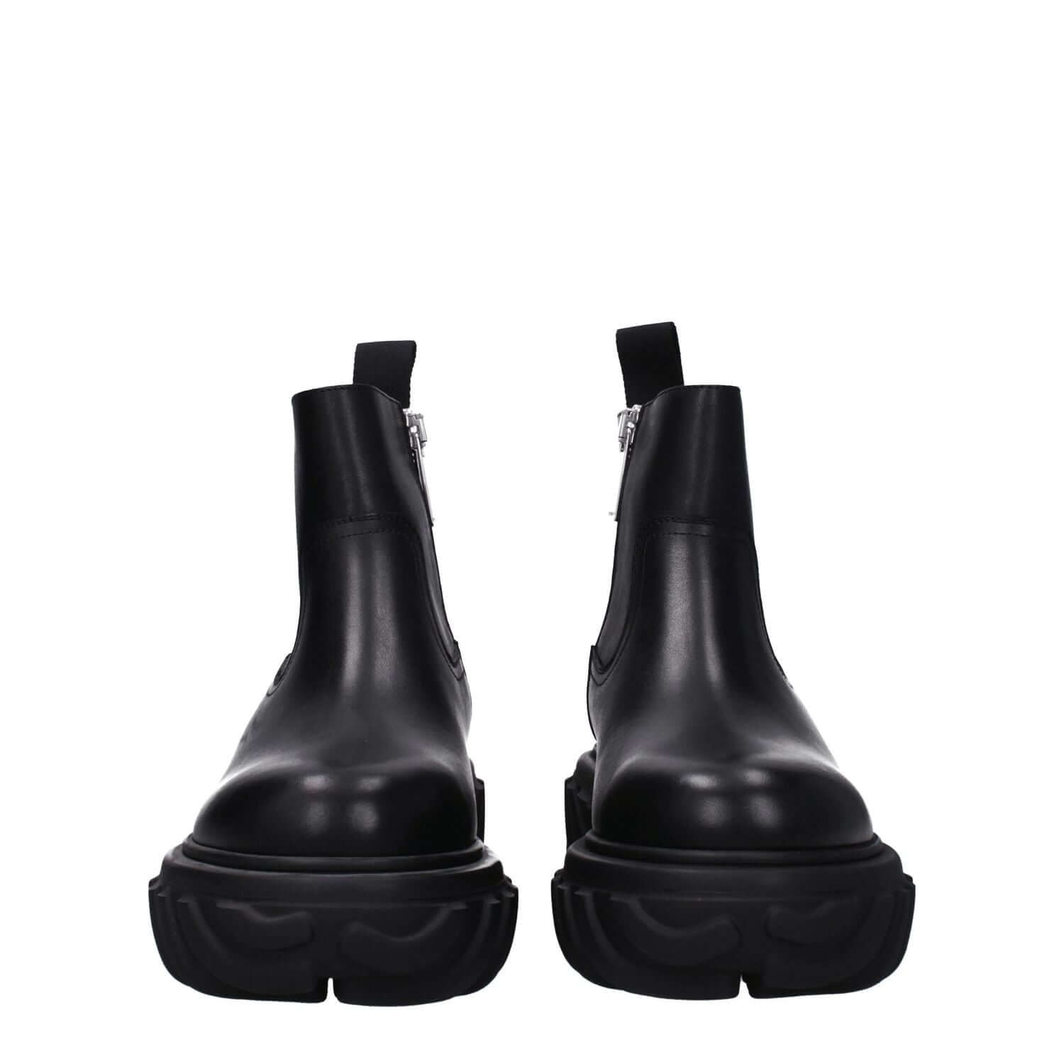 Off-White Black Leather Ankle Boots