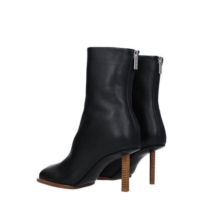 Jacquemus Black Leather Ankle Boots