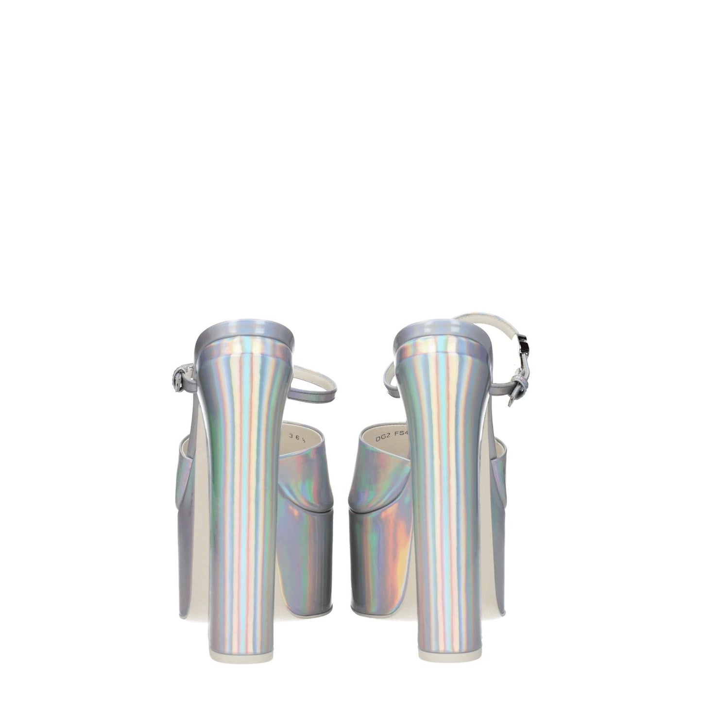 Valentino Garavani Gray Leather Platform Sandals