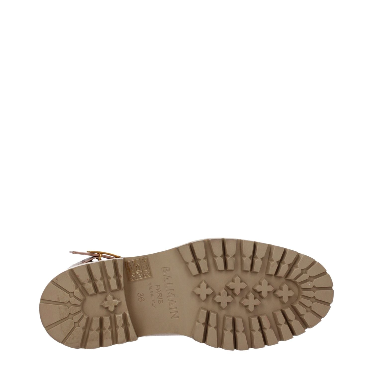 Balmain Beige Leather Ankle Boots