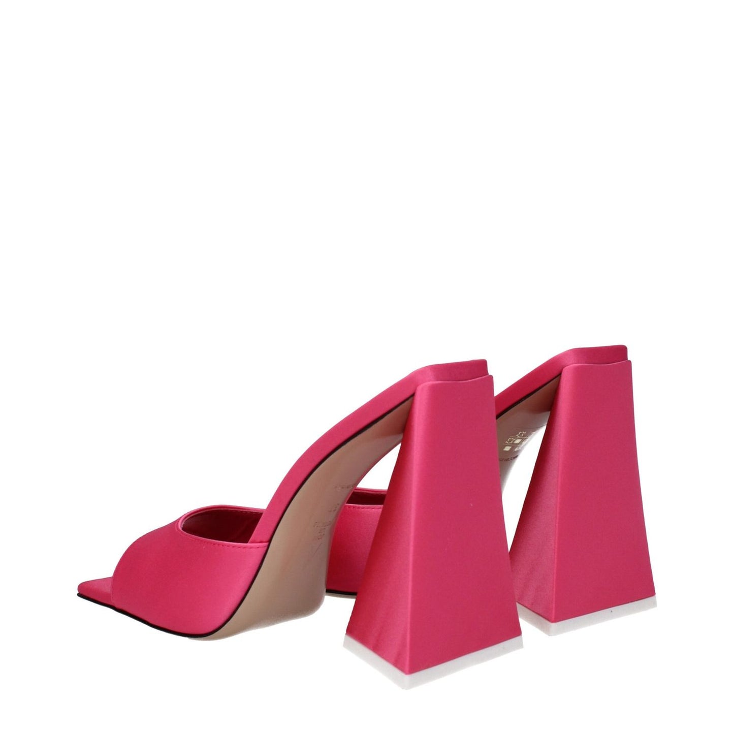 The Attico Pink Fabric Platform Sandals with leather sole and high heel, featuring open toe design, MPN S000V015026.