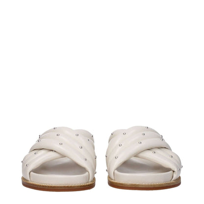Fabiana Filippi Beige Leather Slippers