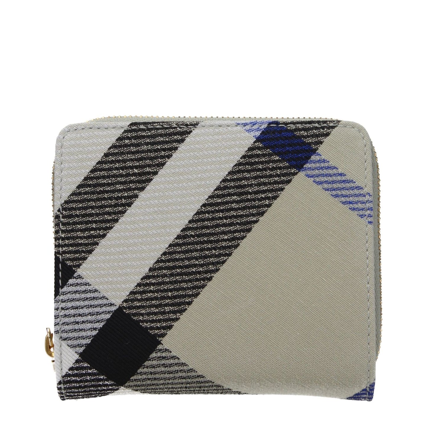 Burberry Beige Fabric Wallet with check pattern, card and coin holders, button closure, 3.5×9.5×11 cm dimensions, style: casual.