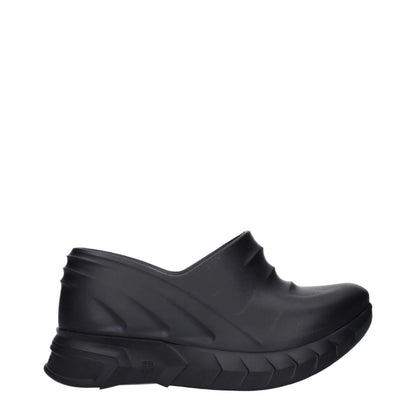 Givenchy Black Cotton Slippers with rubber sole, side and back logos, wedge heel, round toe, casual style, MPN BE305UE0Y9001.