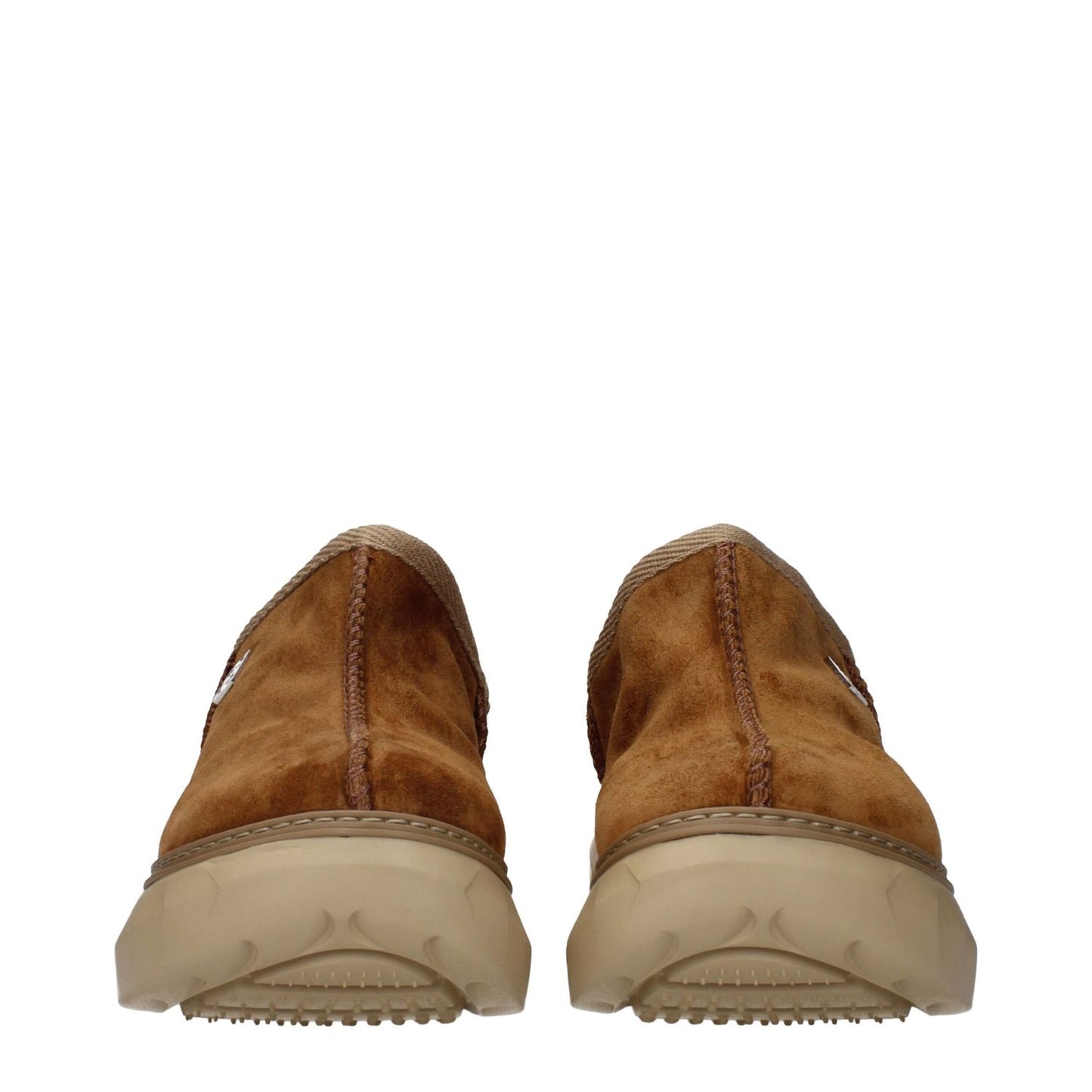 Back view of Givenchy Brown Leather Slippers made from suede with rubber sole and mid heel.