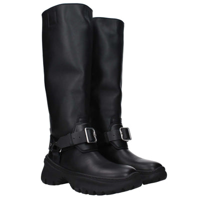 Burberry Black Leather Boots
