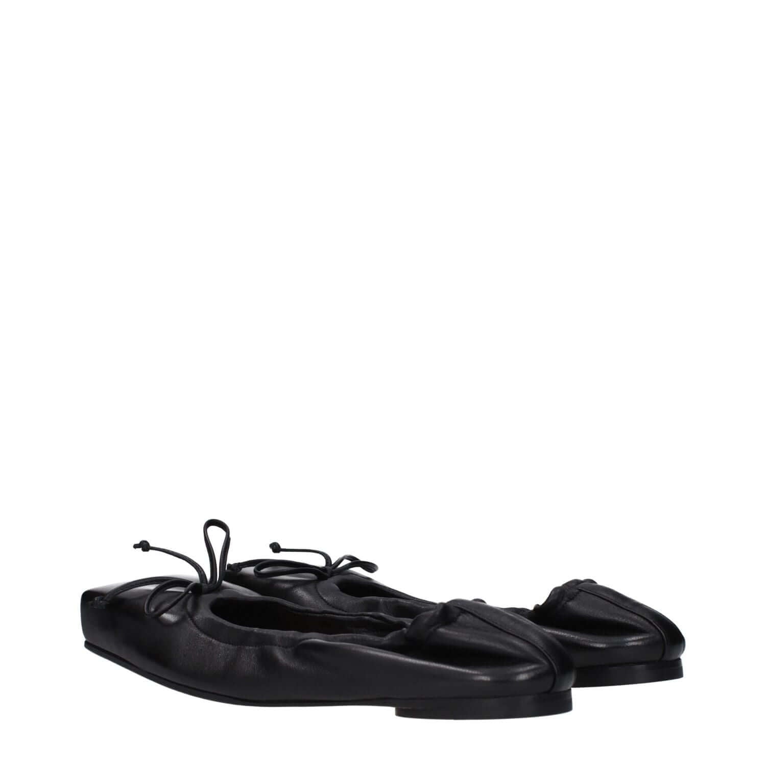 Jacquemus Black Leather Ballet Flats