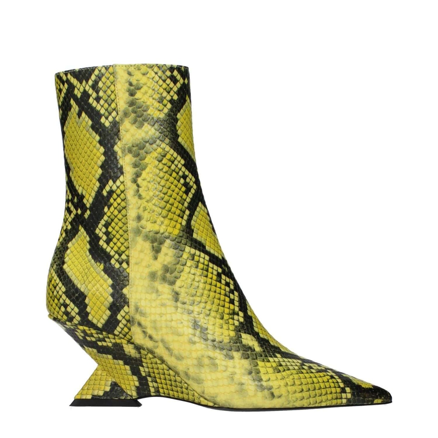 The Attico Yellow Leather Ankle Boots