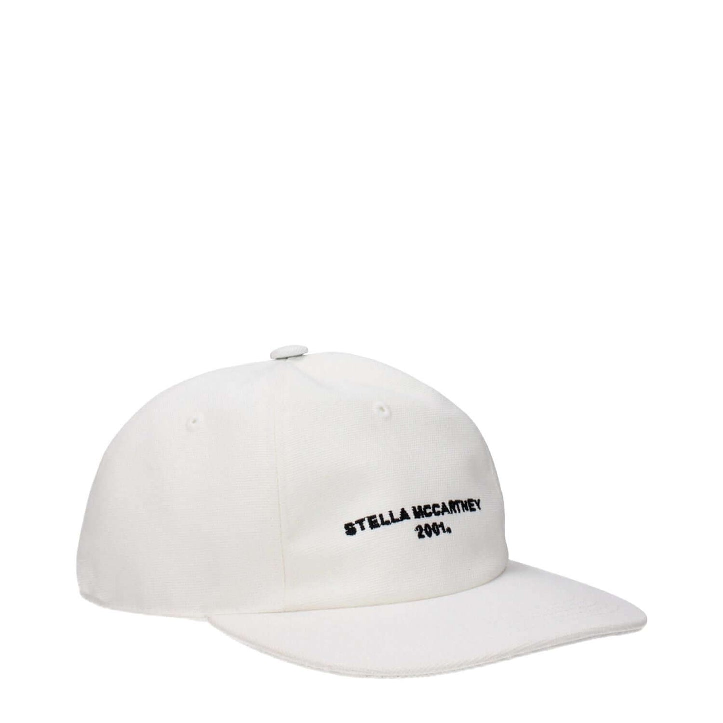 Stella McCartney White Cotton Cap (Baseball Hat) with logo, strap closure, and 99% cotton composition. MPN 570194WP00231830.
