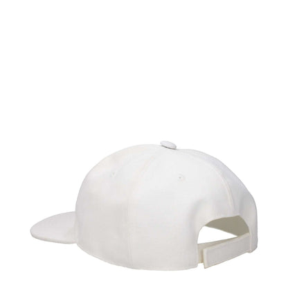 Back view of Stella McCartney White Cotton Cap (Baseball Hat) with strap closure. Features front logo design, made from 99% cotton.