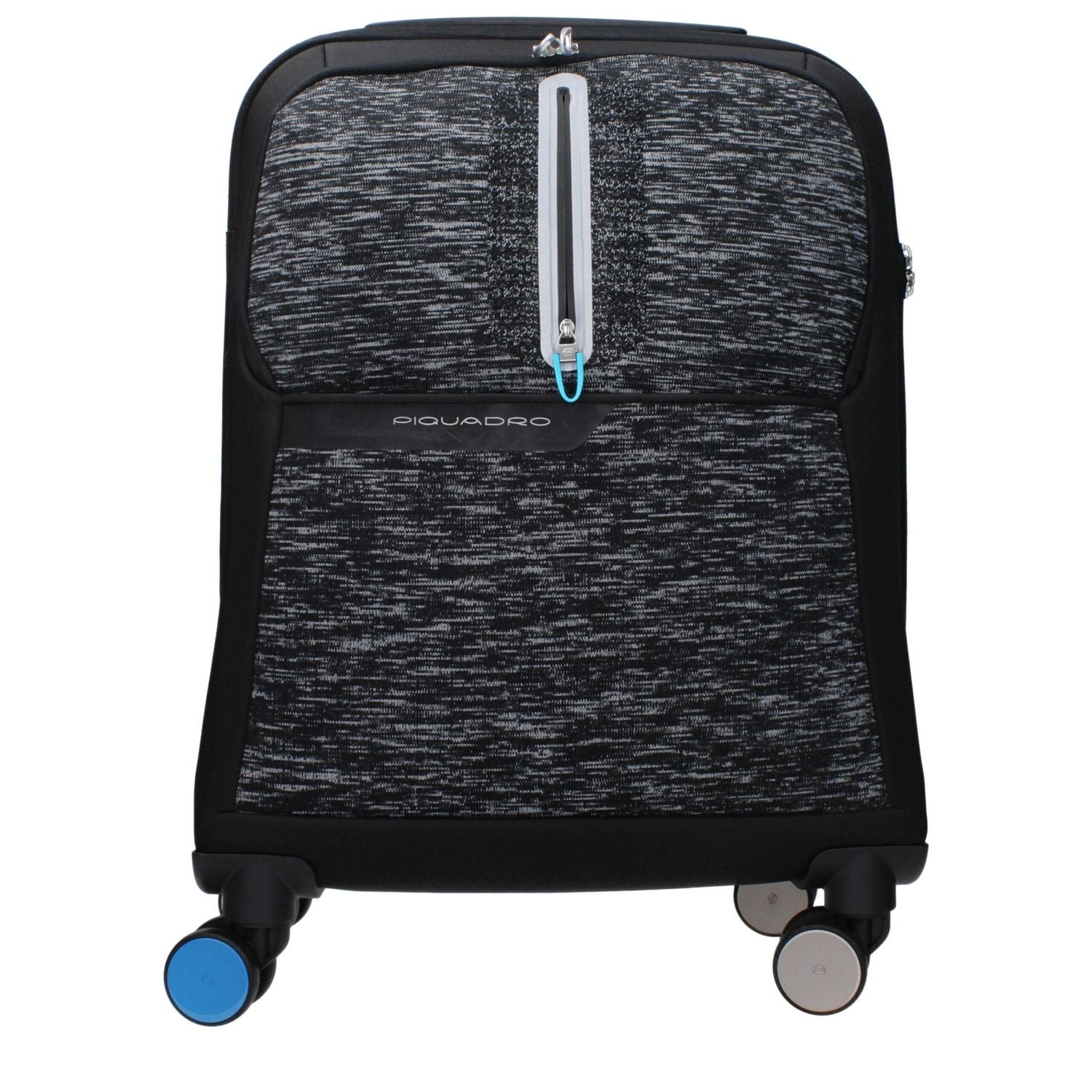 Front view with bag zipped and handles upright.