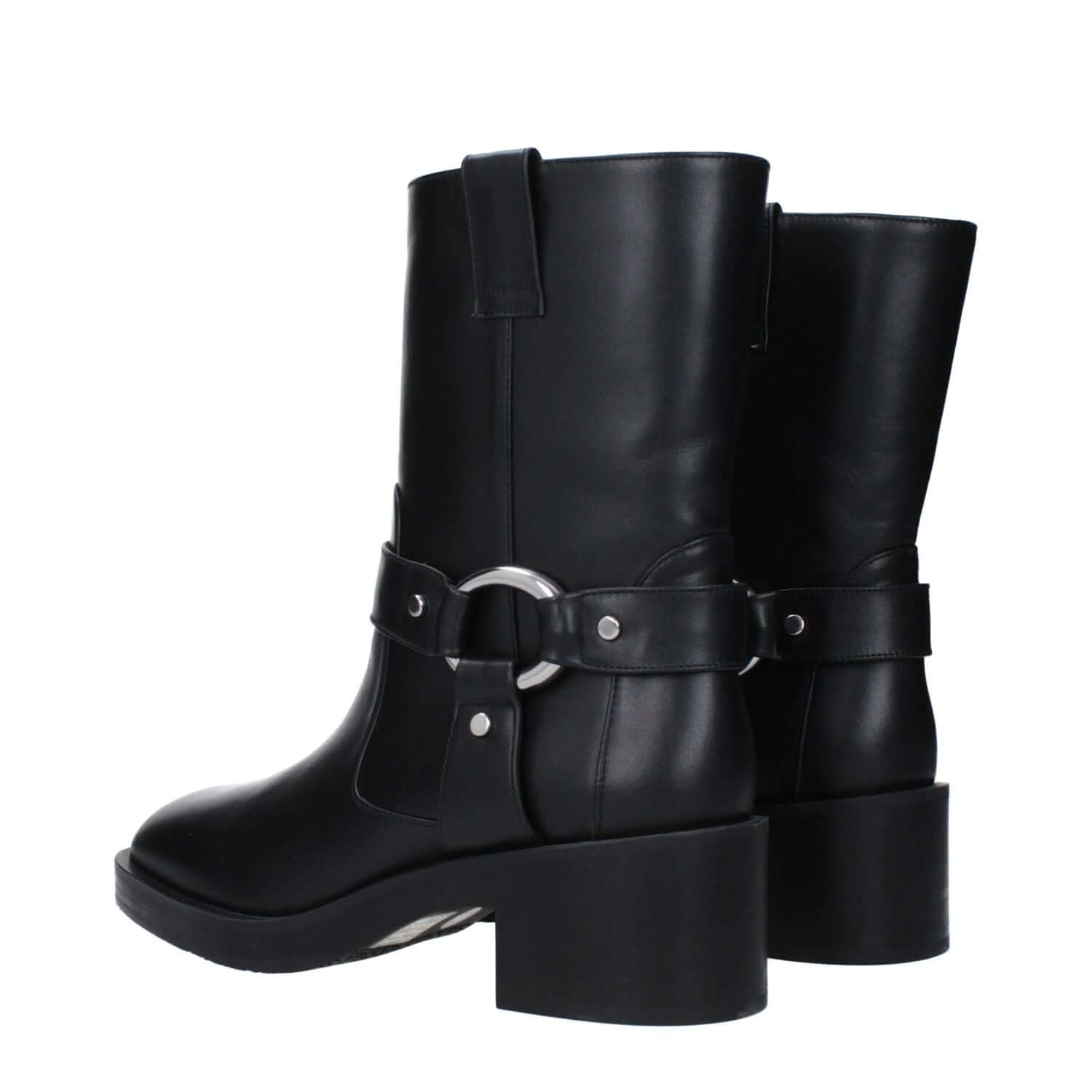 Stuart Weitzman Black Leather Ankle Boots