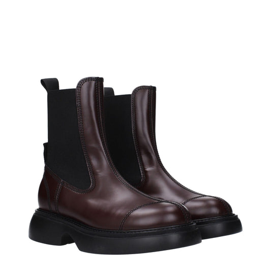 Ganni Brown Leather Ankle Boots GA-15063703191817-EU36/US6