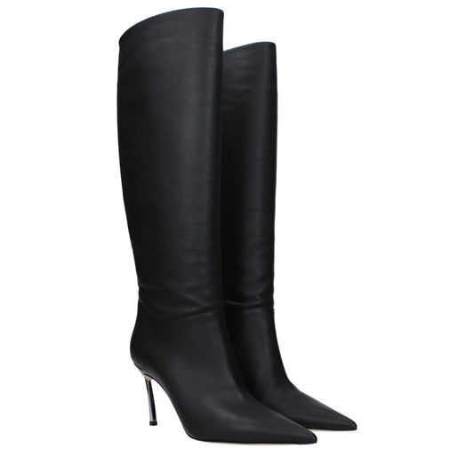 Casadei Black Leather High Heel Boots CA-15063756308745-EU36/US6