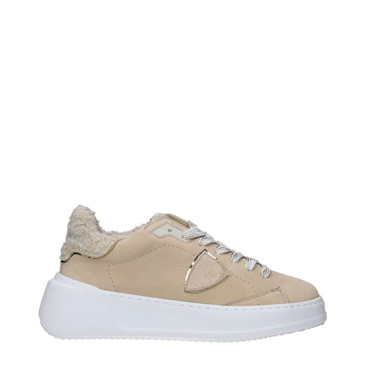 Philippe Model Beige Leather Low Tops PH-15068728361225-EU36/US6