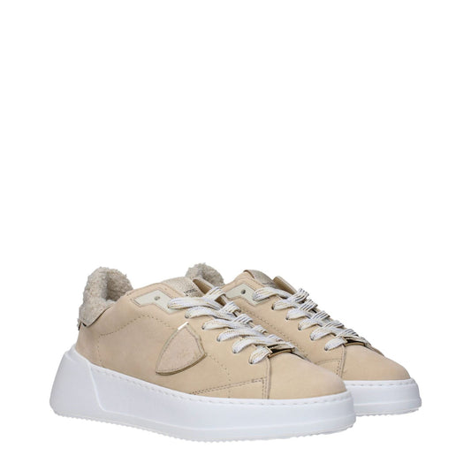 Philippe Model Beige Leather Low Tops PH-15068728361225-EU36/US6
