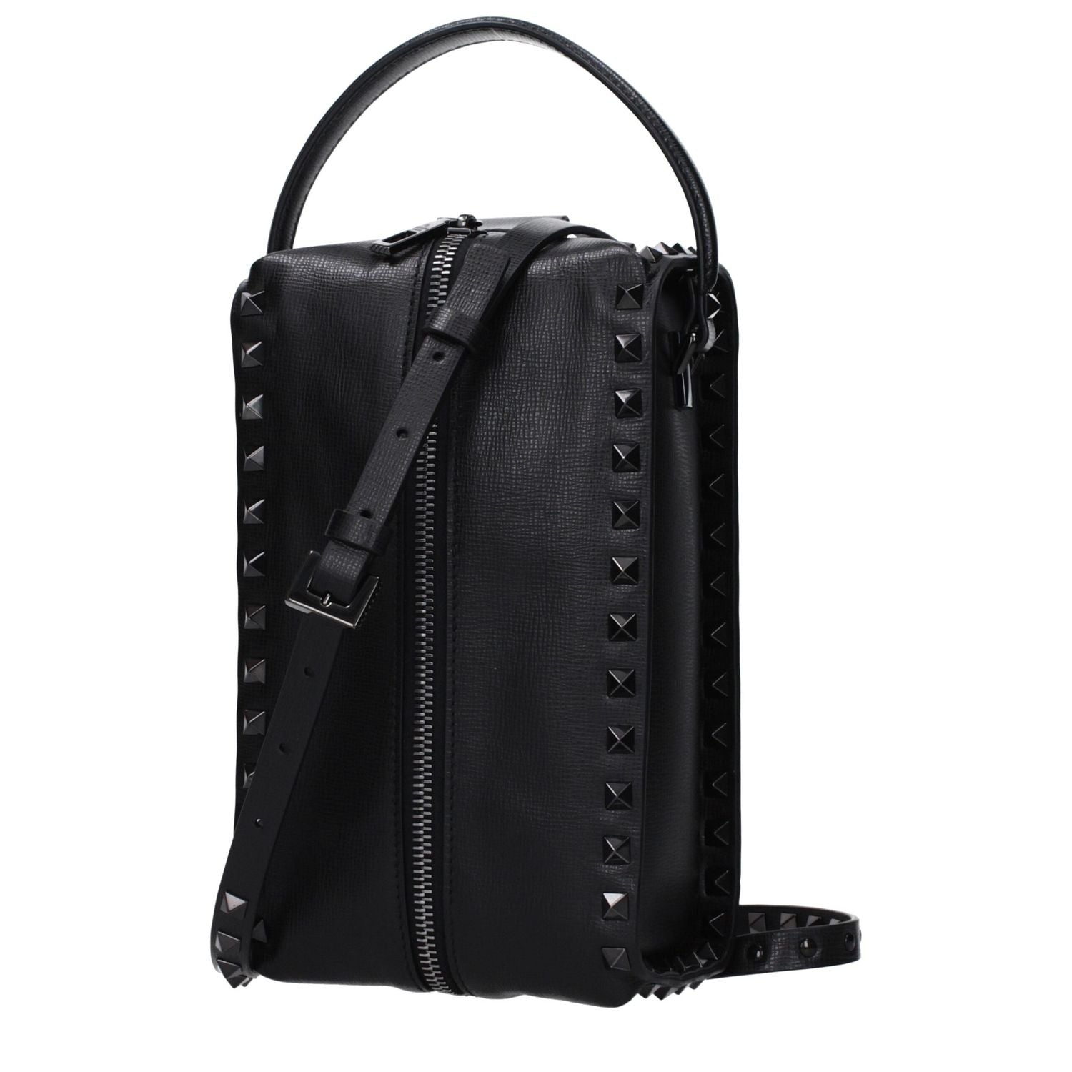 Front view with bag zipped and handles upright.