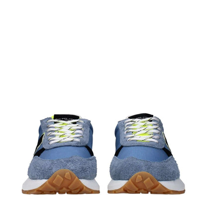Philippe Model Blue Fabric Athletic Sneakers with logos and vintage effect, featuring MPN ATLUZ0TB215, product code F83282.