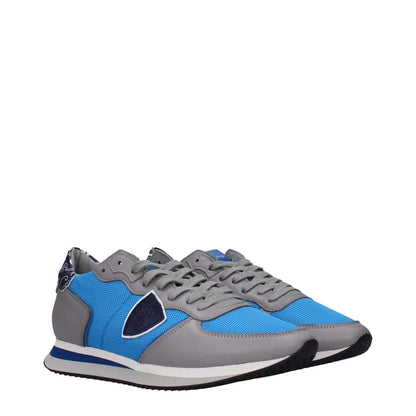 Philippe Model Blue Fabric Low Top Sneakers