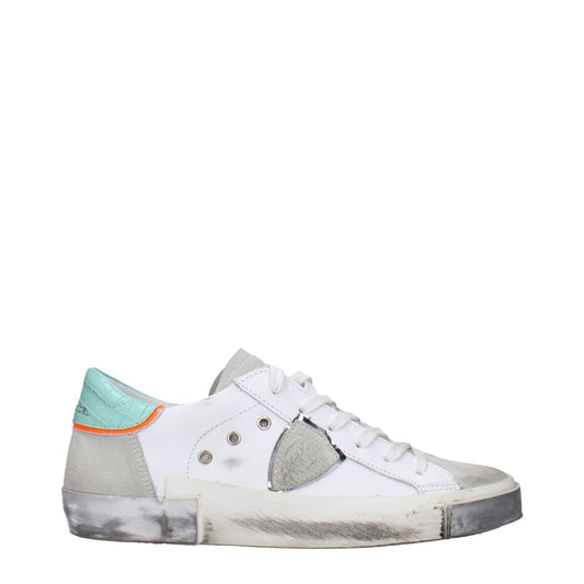 Philippe Model White Leather Low Tops PH-15090340495625-EU35/US5