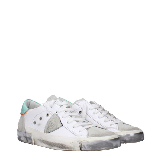 Philippe Model White Leather Low Tops PH-15090340495625-EU35/US5